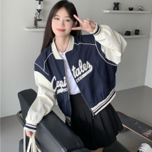 复古刺绣棒球服女秋季宽松短款长袖小众夹克外套ins潮复古风