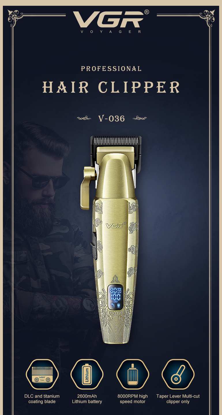 Professional Hair Clipper For Men Digital Display Salon Quality_voghion.com