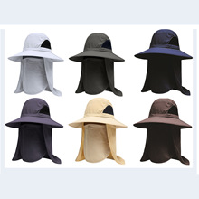 工厂户外防晒帽披肩面罩户外帽护颈遮阳防蚊防紫外线渔夫帽