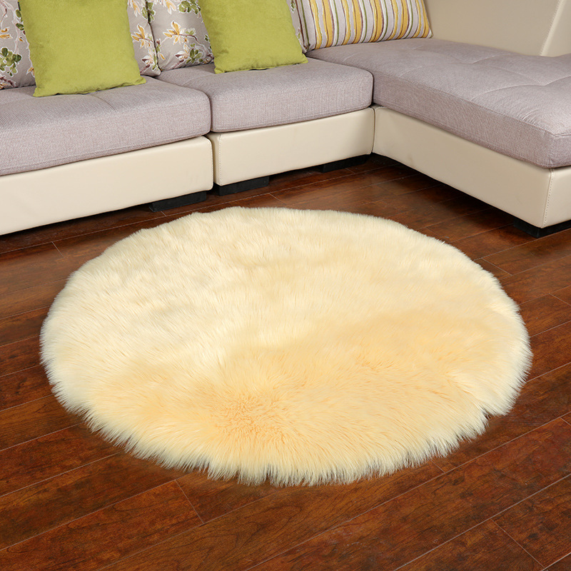 Alfombra de peluche larga dormitorio redondo chica silla mecedora silla de computadora mantas de lana nórdico alfombra de armario image 20
