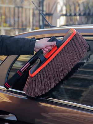 Car dust Duster car wax brush car wash supplies car dust Duster car brush wax mop (Car cleaning tools) - luxurious-dust-removal-wax-brush-brush-head-enlarged-by-20