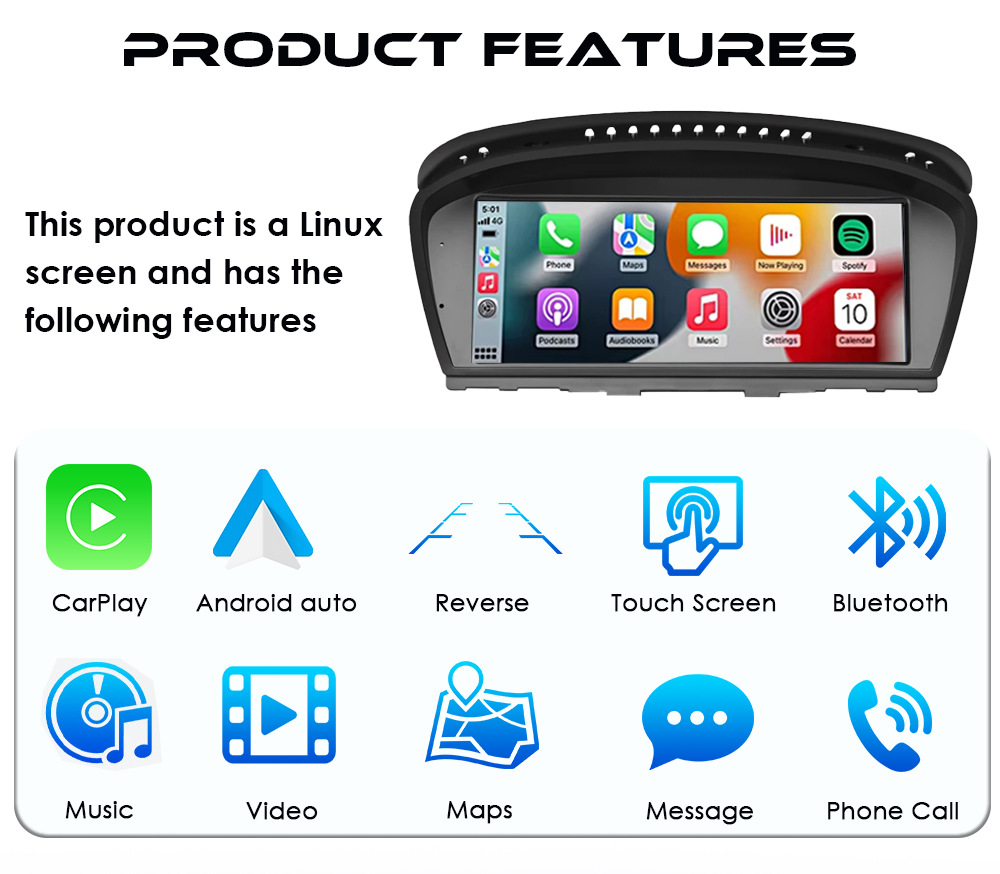 8.8" Carplay Car Multimedia Player Suitable for Bmw 5 Series Ccc/Cic System Linux System