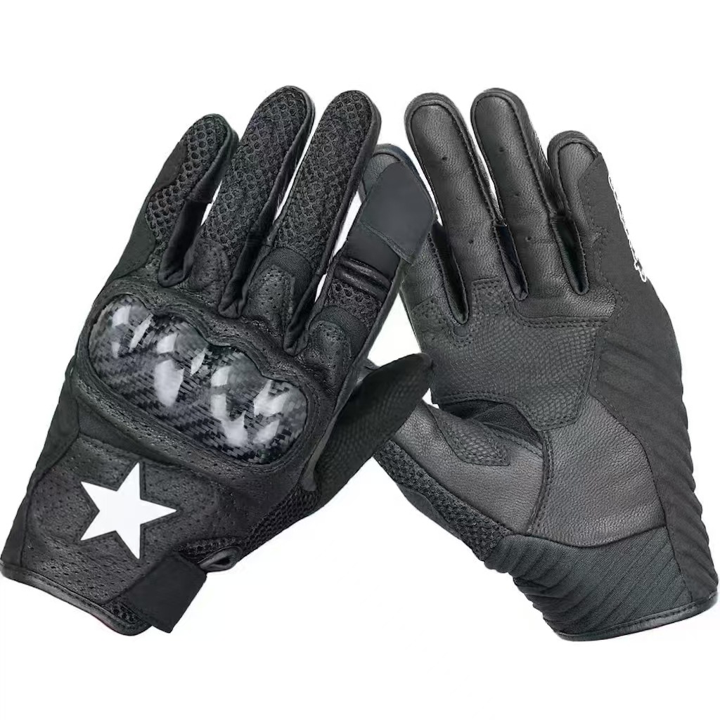 SMX motorcycle riding gloves, touchscreen compatible, breathable, and featuring a non-slip leather design; custom orders are accepted
