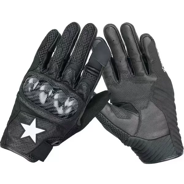 SMX motorcycle riding gloves, touchscreen compatible, breathable, and featuring a non-slip leather design; custom orders are accepted