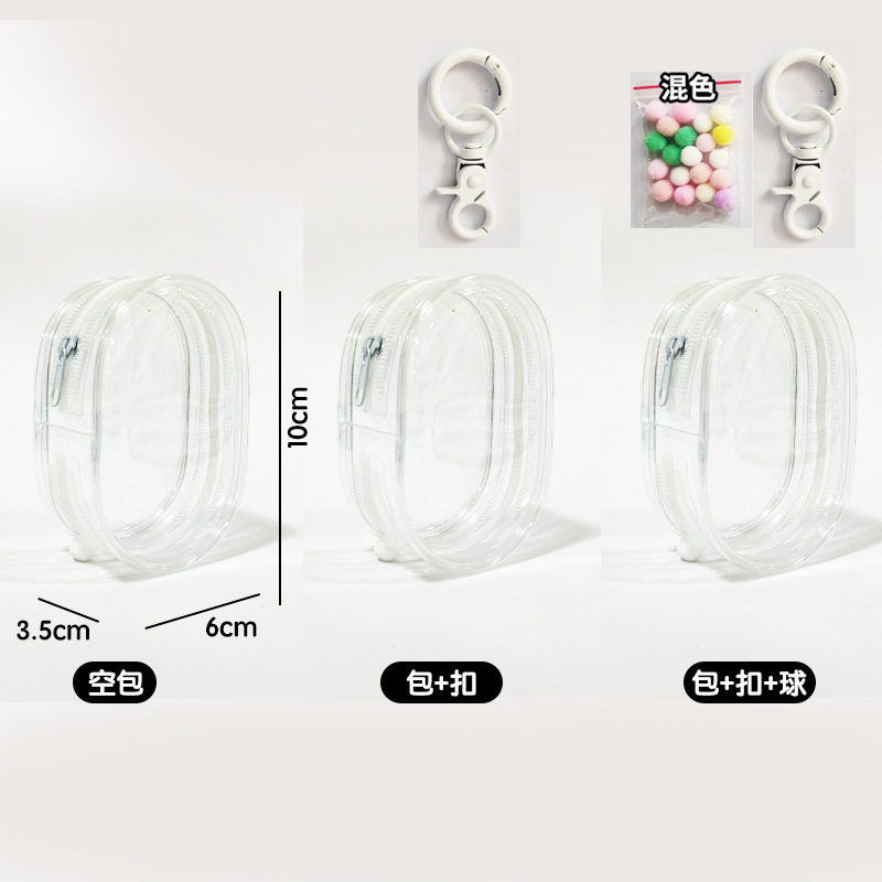 Single slider round bag transparent (transparent zipper)