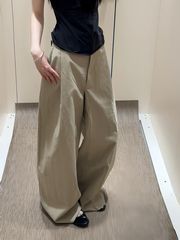 复古垂感阔腿西装裤女春夏季通勤长裤宽松老钱风设计感慵懒休闲裤