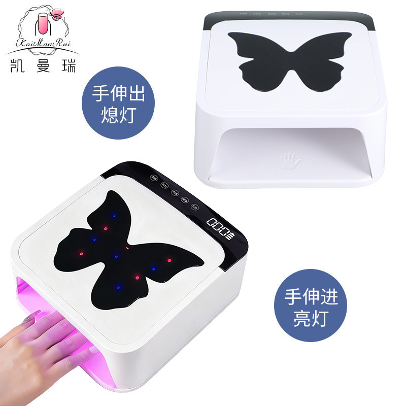 Butterfly manicure 268W de alta potencia manicure horneado lámpara de secado rápido almacenamiento de energía ultravioleta manicure iluminación LED doble fuente de luz