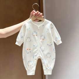 【宝藏单品】纯棉企鹅印花连体衣婴幼儿长袖爬服男女宝宝春秋哈衣