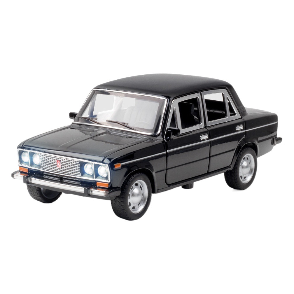 Jianyuan aleación modelo de coche 1:24 Lada Retro Coche clásico tire de la puerta trasera sonido jugando coche música modelo adornos