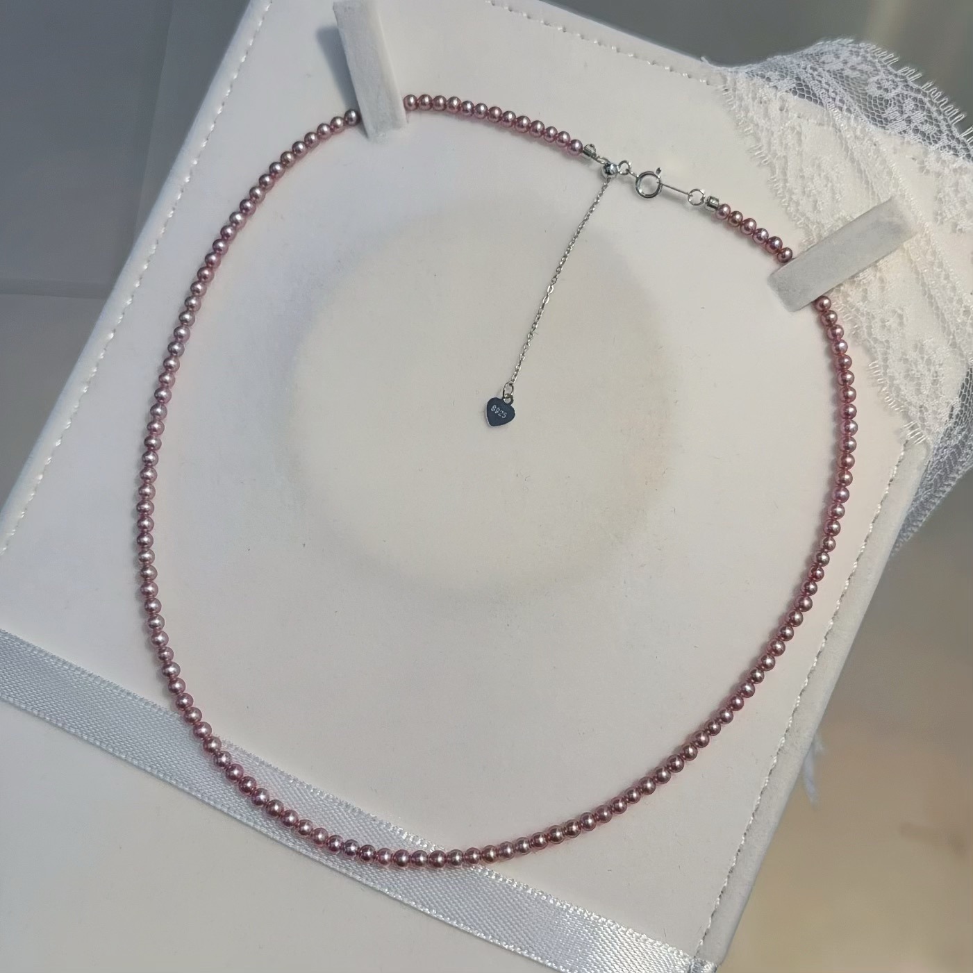 ���ߵ�ˮ����߼�����S925������Ȼɫ3-4mm��Բ��Ͼ������������