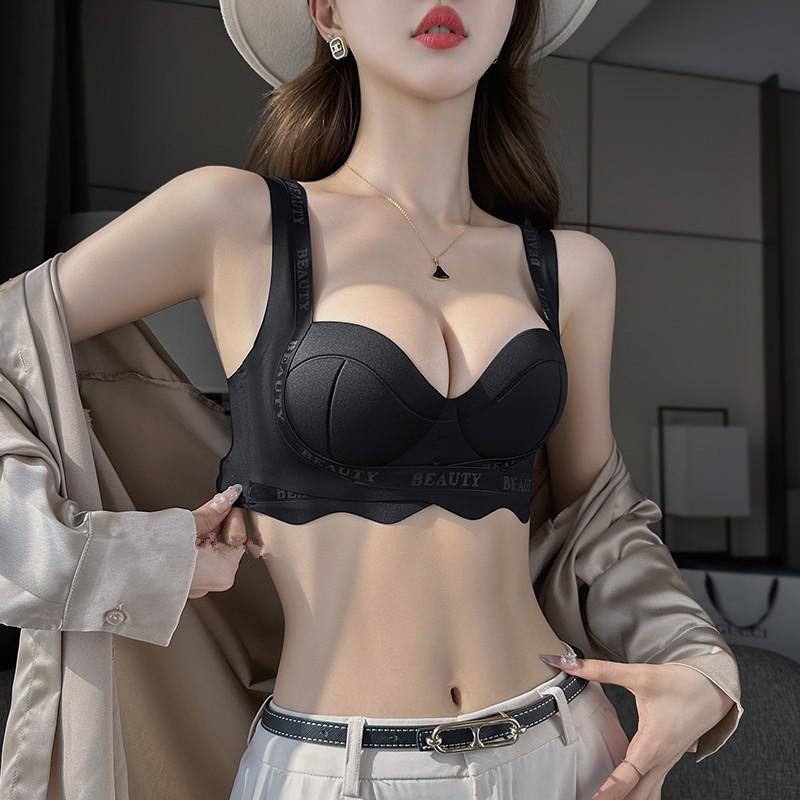 Original [Queen of Lila] Underwear Women's Small Chest Gathering Showy Not Empty Cup Bra suit Gathering accessory breasts to prevent sagging