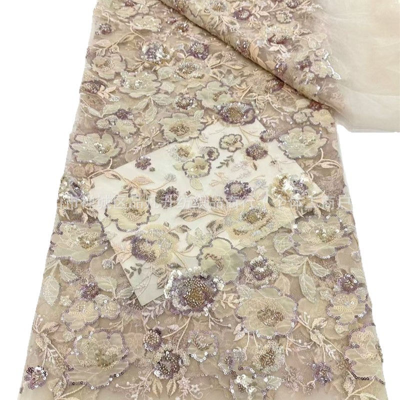 industria pesada láser flor adhesivo tela bordada alta elegante estilo nacional cheongsam vestido camisa vestido tela