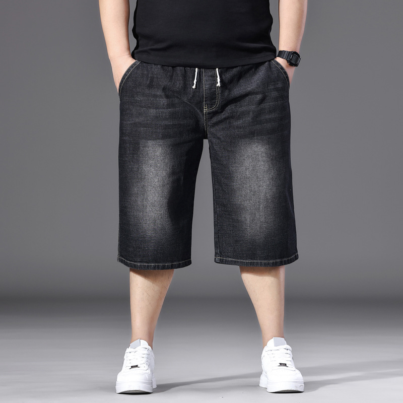 Cross-Border Exclusive Supply of Plus-Size Men's Denim Shorts 2026 New Summer Men's Fashion Versatile Elastic Mid-Length Pants Cross-Border Exclusive Supply of Plus-Size Men's Denim Shorts 2026 New Summer Men's Fashion Versatile Elastic Mid-Length Pants