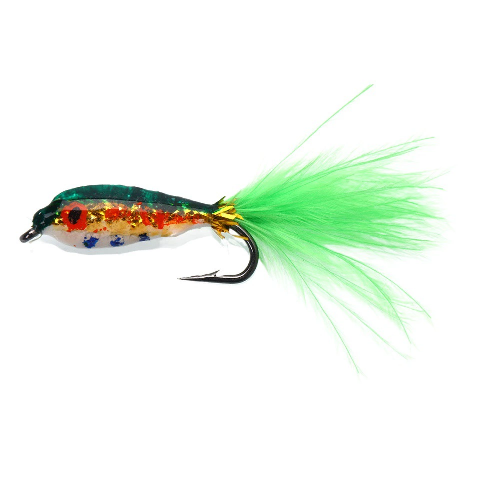 Ловля рыбы нахлыстом Luya Bionic Bait Ribbon Fly Mino Fish Поддельная приманка Крючок для волос Рыбалка Мандарин Член Форель Окунь Ага