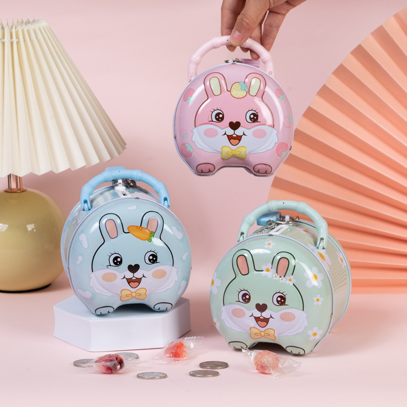 Little Elf Tin House Boys and Girls Piggy Bank Children's Cartoon Savings Coin Jar Wedding Candy Box