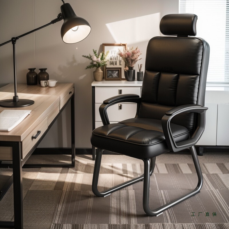 Ergonomic Chair Without Wheels, Computer Chair for Home Use, High-Back Office Chair, Comfortable for Long Sitting, Mahjong Chair