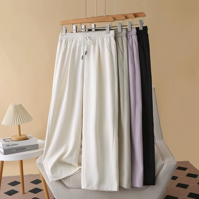 Женские повседневные длинные брюки больших размеров с эластичной резинкой на талии, новый летний стиль 100kg года.