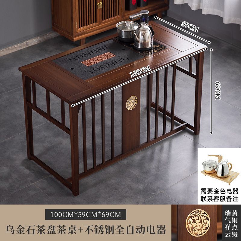Mesa de té de oficina de balcón pequeña mesa y silla doméstica combinación de hervidor de agua en un conjunto completo de madera maciza nuevo estilo chino batería húmeda