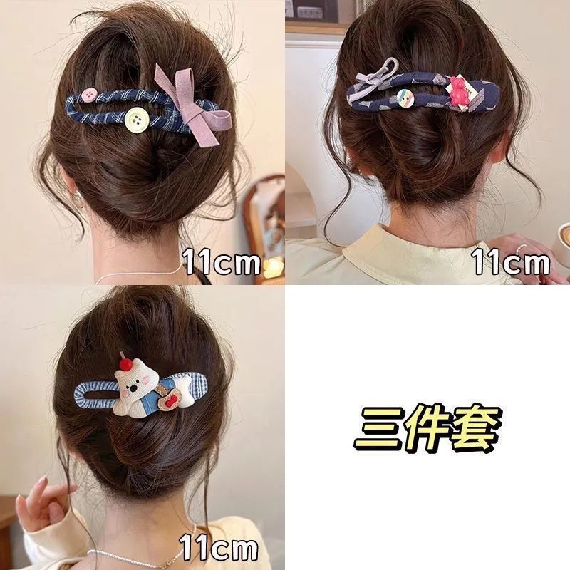 女性の後頭部用のかわいい犬のヘアピン 2025 新しいホットスタイルのハイエンドヘアピンカモノハシクリップ漫画の頭飾り|undefined