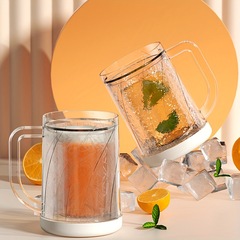 新品二層大容量プラスチックアイスカップビールグラス飲料カップ薄めない飲料カップ夏アイスカップ