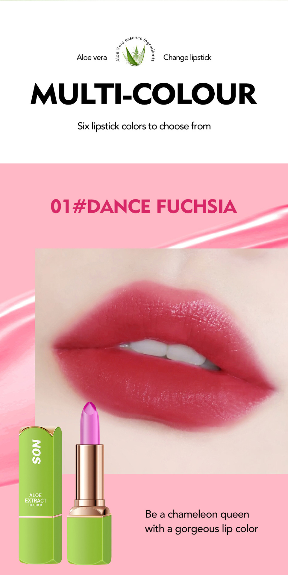 warm lipstick Cross-border NOS Aloe Vera temperature-changing Lipstick Lipstick does not stick to the cup and provides long-lasting moisturizing and nourishing lip lines undefined