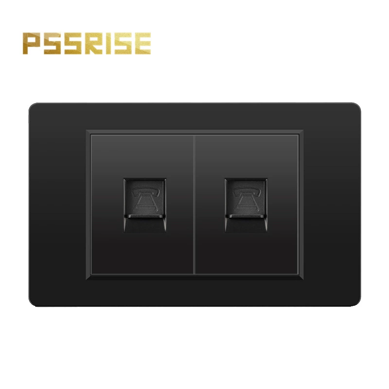 Черная настенная панельная розетка с 118 тип switch, тайваньская розетка с 20W type-C, шесть отверстий