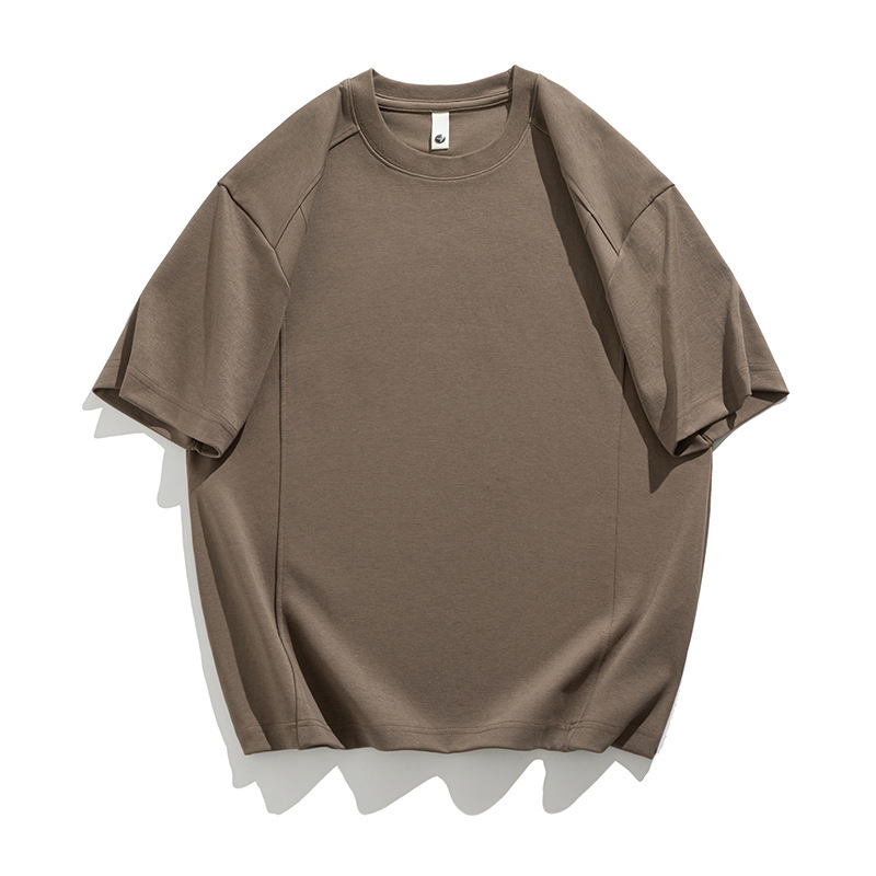 Summer New Short-Sleeved T-Shirt Pure Color Casual Loose Men's Tops Trendy Brand Men's High-End Men's Clothing Cross-Border Clothing