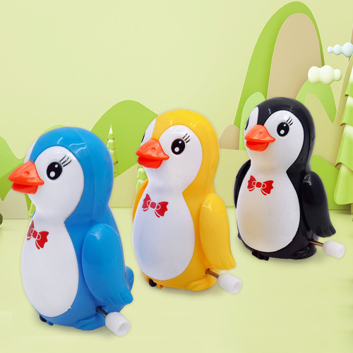  New Chain-Powered Penguin Children's Wind-Up Toy Kindergarten Baby Gift Night Market Stall Supply Mixed Batch