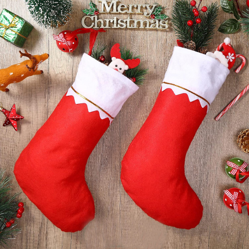 Christmas Decorations, Gold Christmas Stockings, Holiday Candy Stockings, Christmas Tree Ornaments, Candy Gift Bags, Red Christmas Stockings