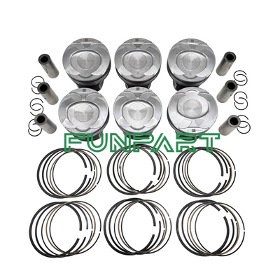 318341 318342 for Maserati 3.0L Gasoline V6 Piston Assembly 1 Set of 6 M156 (Piston, piston ring, piston pin)