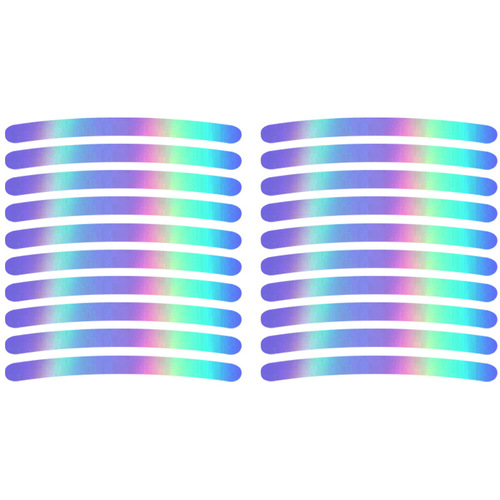 Car wheel hub reflective stickers electric vehicle motorcycle tire warning stickers personalized creative rainbow luminous decorative car stickers