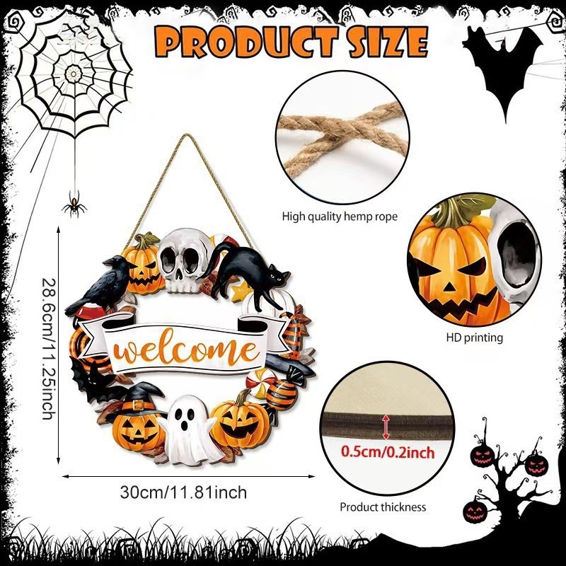 Colgante transfronterizo madera nueva atmósfera de fiesta de Halloween decoración del hogar patio decoración del vestíbulo lista de fabricantes de lote