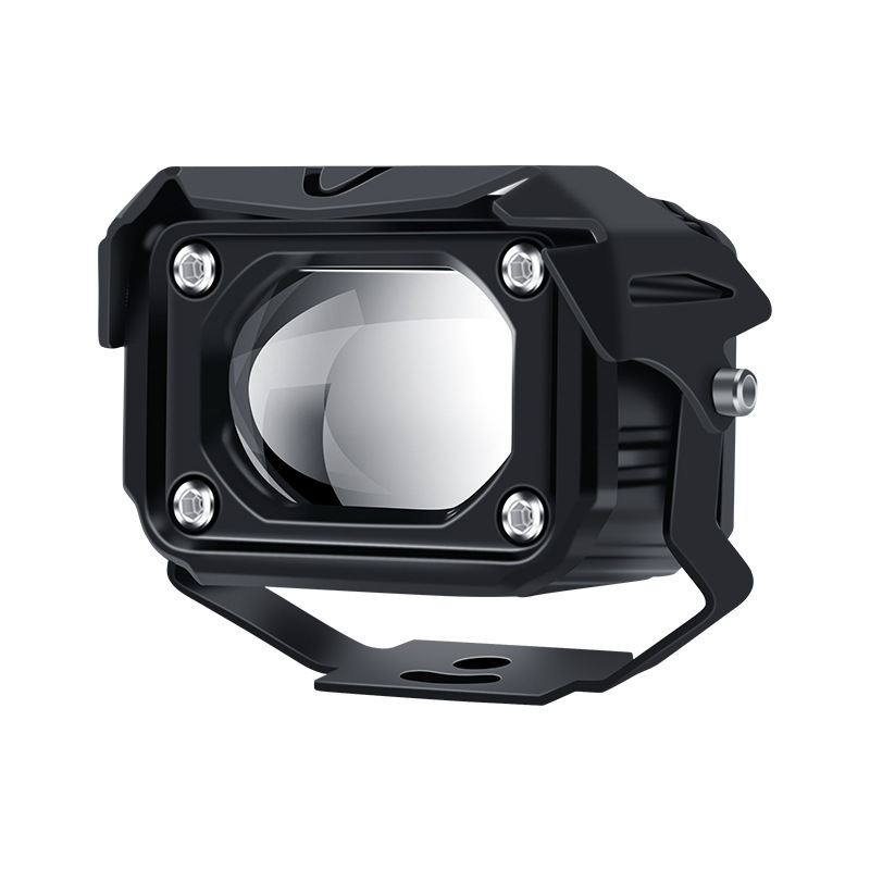 Nuevo amarillo y blanco de dos colores LED láser spotlight pequeño cañón de acero U9 faro de motocicleta eléctrica lente de ojo de pez lámpara externa