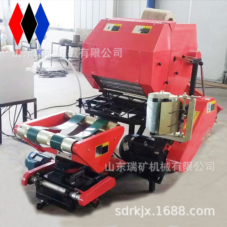 农作物秸秆电动打捆包膜一体机玉米秸秆青储饲料牧草圆捆包膜机