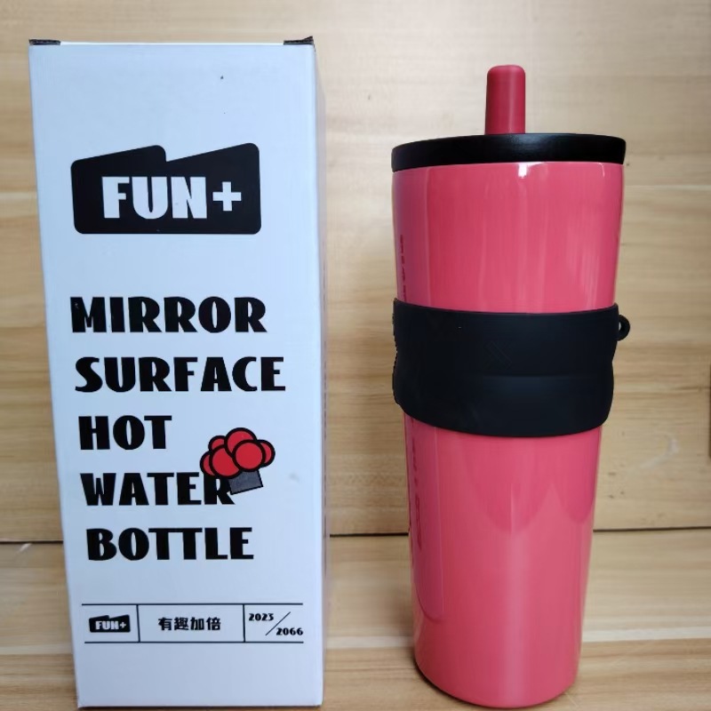 Nueva taza de paja de alto valor facial con cuerda 316 taza de aislamiento térmico de acero inoxidable taza de hielo portátil de gran capacidad
