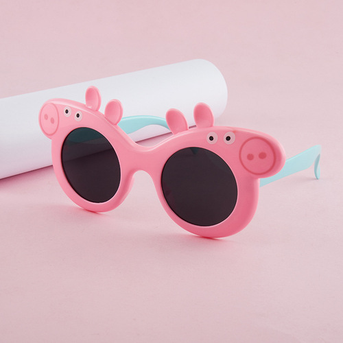 New piggy children's mirror Korean version children's sunglasses anime cartoon sunglasses men's and women's baby glasses wholesale