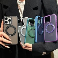360回転ブラケットはiphone16 promax磁気吸引携帯ケースアップル15proフロスト保護カバー14を適用します。