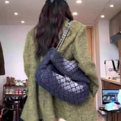毛呢外套女秋冬女2025新款韩版复古宽松休闲西服上衣绿色雪尼尔