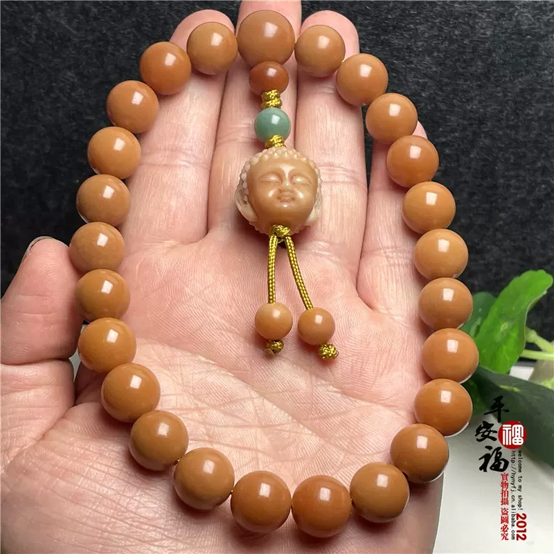 风化白玉菩提根手串男女士单圈圆珠佛珠金刚菩提子宝宝佛手持念珠