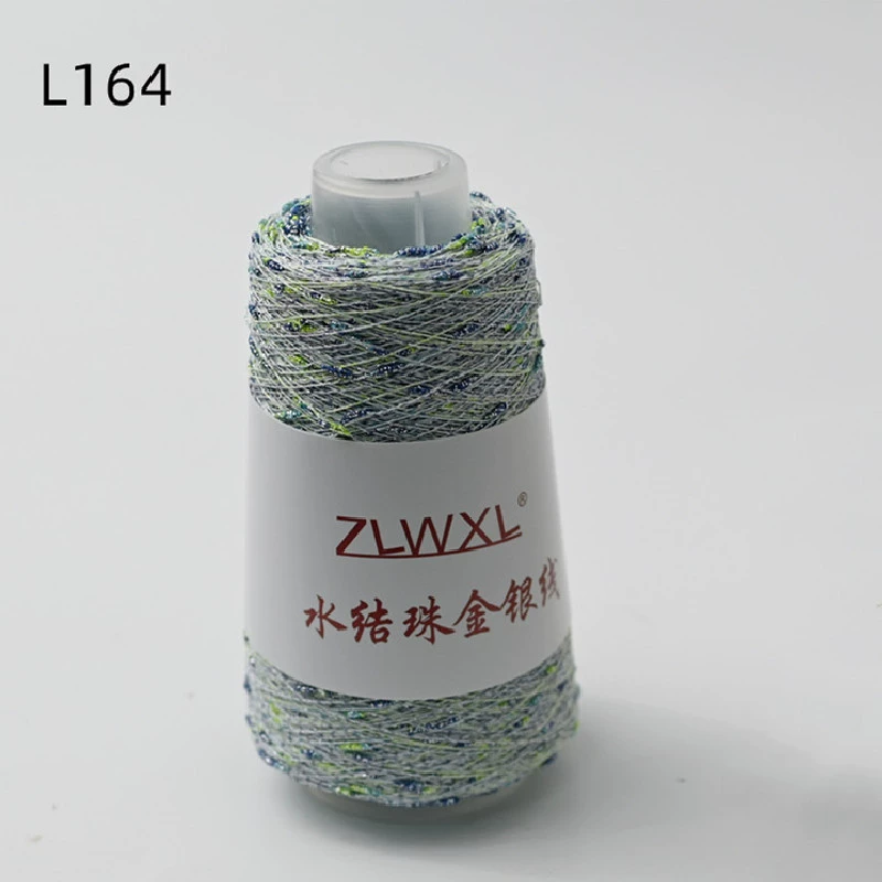 Woven silk threads handmade, 50 gram, gold and silver