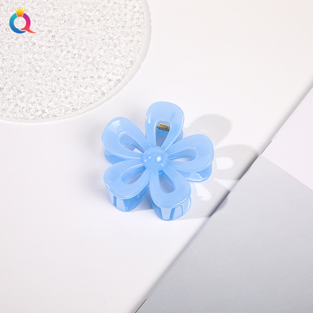 Qiyue Cross-Border Amazon Barrettes Jelly Flower Hair Clip Frosted Updo Shark Clip Hair Clip Hair Accessories Wholesale