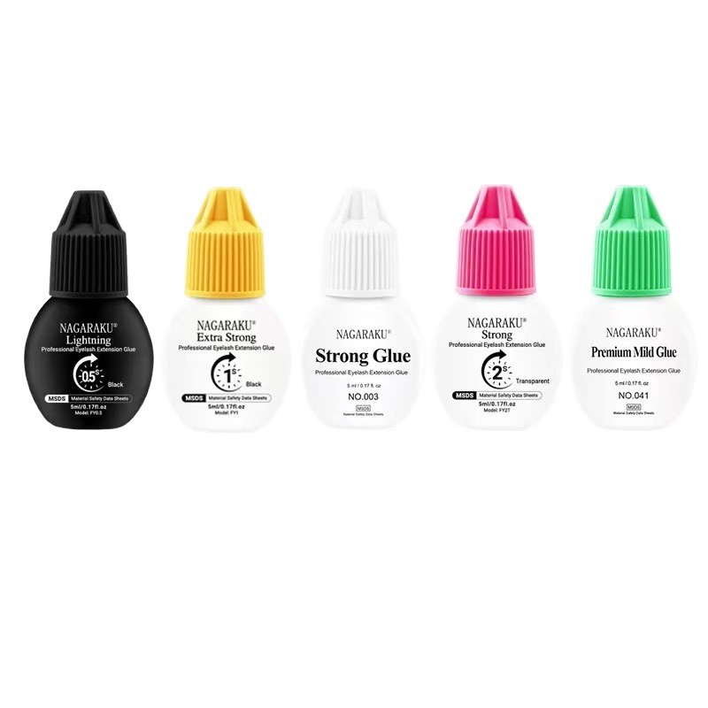 NAGARAKU nueva actualización de injerto de pegamento de pestañas un segundo de secado rápido de Bajo Sabor personal de pestañas esteticista pegamento transfronterizo al por mayor