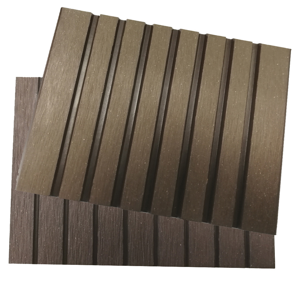 Madera-plástico piso WPC al aire libre agujero redondo plástico madera jardín patio decoración al aire libre anti-corrosión madera 140*22 placa sólida