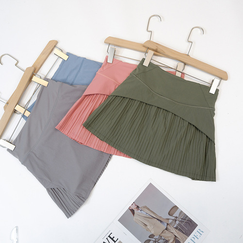 Summer tennis badminton volleyball women's short skirt golf slimming mid-waist sports anti-exposure age-reducing nude skirt