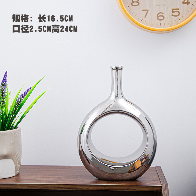 Florero decorativo de cerámica, diseño artístico, ideal para sala de estar, pasillo o habitación, decoración suave y elegante