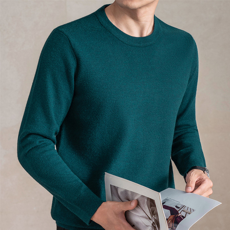 重磅450g含羊毛男士加厚羊毛衫2025冬季纯色保暖毛衣打底羊毛衫男