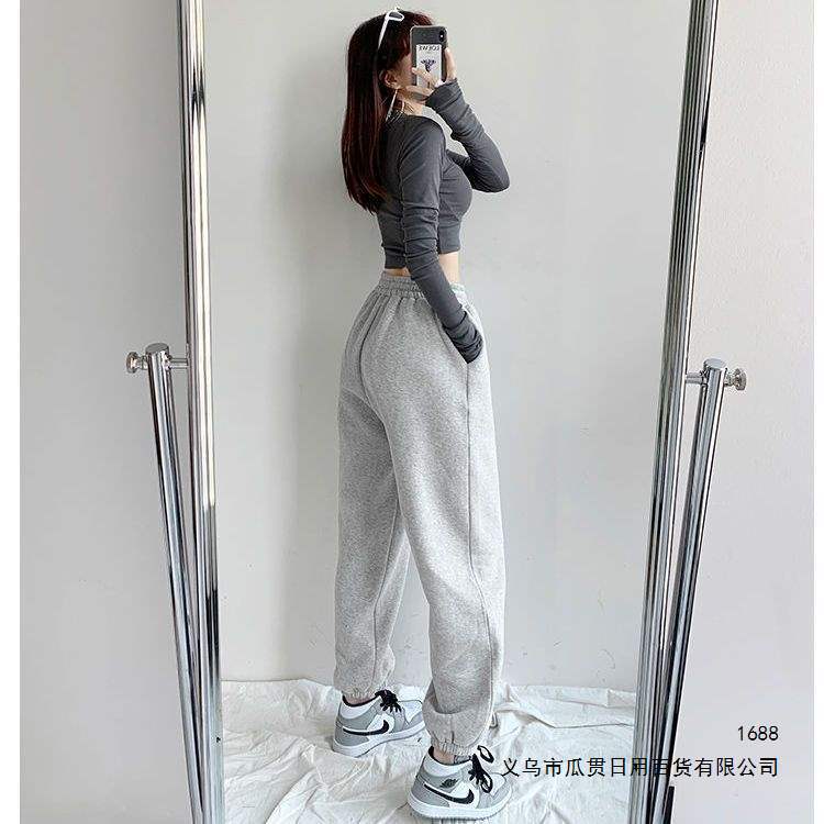 2026春季薄款束脚运动裤女韩版宽松显瘦胖mm大码休闲卫裤哈伦裤秋