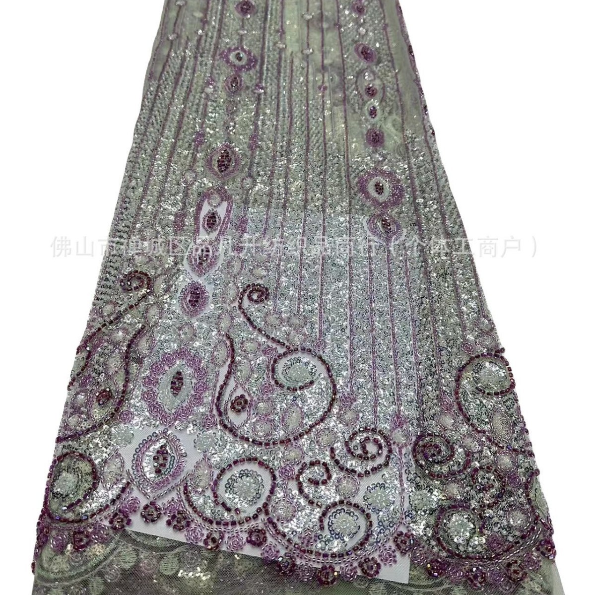 industria pesada de alta densidad cuentas tubo de cuentas tela bordada alta fijación vestido de boda tela de moda cuentas de encaje en stock image 6