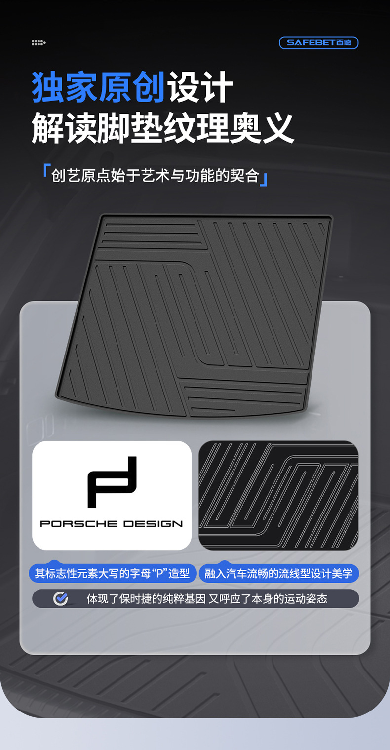 2026 New Porsche Macan, Cayenne, Panamera Special TPE Trunk Mat
