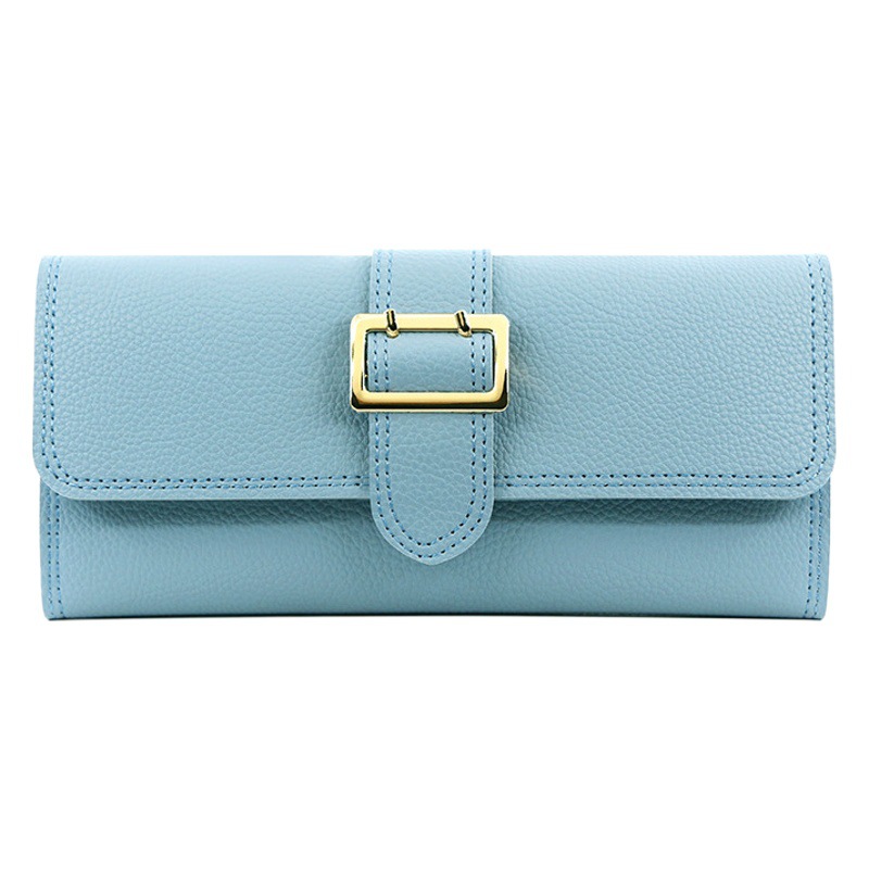 Nueva cartera larga de las mujeres simple fresco pu tríptico bolsa monedero multi-Tarjeta titular embrague al por mayor